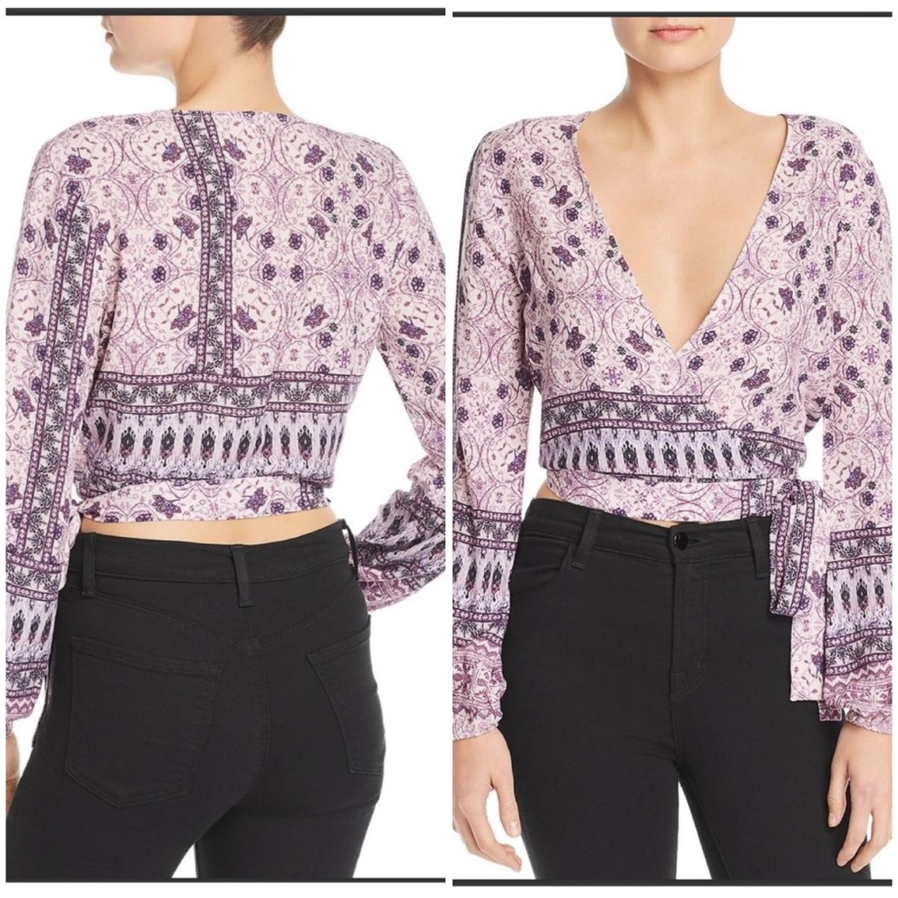 2 pack pretty purple floral wrap blouse